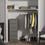 Milan 5 Drawer Bedside Cabinet In Dusk Grey