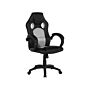 Office Chair Black And Light Grey Faux Leather Swivel Adjustable Tilting