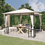 Vidaxl Gazebo With Sidewalls&double Roofs 3x3 M Cream