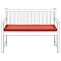 Outdoor Seat Pad Red Polyester Water Resistant Bench Cushion 112 X 54 Cm Garden