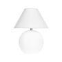 Table Lamp Off White Ceramic Base Linen Shade 41 Cm Fabric Drum