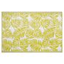 Outdoor Rug Mat Yellow Synthetic 120 X 180 Cm Palm Leaf Floral Pattern