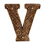 Hand Carved Wooden Geometric Letter V