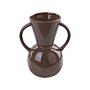 Flower Vase Brown Porcelain 19 Cm Decorative Table Accessory