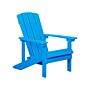 Garden Chair Blue Plastic Wood Weather Resistant