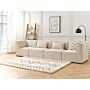 Modular 4 Seater Sofa Beige Corduroy Sectional 4 Pieces Sofa Modern Jumbo Cord Minimalistic Style Beliani