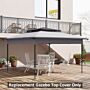 Outsunny Pop Up Gazebo Cover, 2-tier Gazebo Roof Replacement For 3.25m X 3.25m Frame, 30+ Uv Protection, Grey