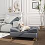 Pawhut Cat Sofa Pet Couch W/ Removable Backrest, Soft Cushion, Washable Cover, For Small And Medium Sized Dogs, Grey