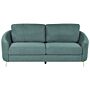 Sofa Green Fabric Upholstery Gold Legs 3 Seater Couch