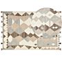 Kilim Area Rug Multicolour Wool And Cotton 160 X 230 Cm Handmade Woven Boho Patchwork Pattern With Tassels