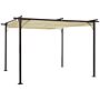 Outsunny 3.5m X 3.5m Metal Pergola Gazebo Awning Retractable Canopy Outdoor Garden Sun Shade Shelter Marquee Party Bbq, Beige