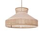 Pendant Lamp Natural Beige Rattan Velvet Shade Boho Lighting Hanging Light Beliani