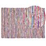 Rug Multicolour Cotton 140 X 200 Cm Rectangular Handmade