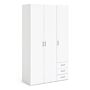 Space Wardrobe - 3 Doors 3 Drawers In White 2000