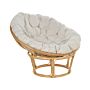 Chair Natural Rattan Light Beige Cotton Cushions Medium Resistance