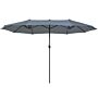 Garden Sun Parasol Dark Grey Fabric Aluminium 247 Cm Weather Resistant