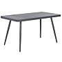 Garden Dining Table Grey Matte Finish 140 X 80 Cm Aluminium 4 People Rectangular