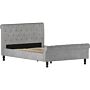 Violetta Double Bed, Light Grey Velvet