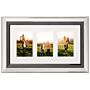 Multi Photo Frame Silver Glass Plastic 51 X 32 Cm Mirrored For 3 Pictures 14x9 Cm Collage Aperture