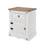 Corona White 1 Door, 1 Drawer Bedside Cabinet