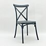 Grey Plastic French Cross Back Chair