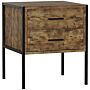 Vida Designs Brooklyn 2 Drawer Bedside Cabinet, Dark Wood