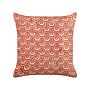 Decorative Cushion Red Cream Cotton Geometric Pattern 45 X 45 Cm Retro Design