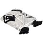 Throw Blanket White And Black Polyester Pet 130 X 150 Cm With Decorative Tassels Handmade