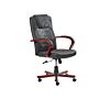 Massage Chair Black Leather Swivel Gas Lift Adjustable Height With Castors Ergonomic Modern Office Beliani