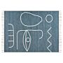 Area Handwoven Rug Blue Polyester 140 X 200 Cm Rectangle Abstract Pattern With Tassels Rectangular