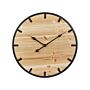 Wall Clock Light Fir Wood Metal 60 Cm Round