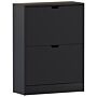 Vida Designs 2 Drawer Shoe Cabinet, Black (fsc 100%)