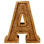 Hand Carved Wooden Embossed Letter A