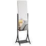 Homcom Free Standing Dressing Mirror, Full Length Mirror With Adjustable Angle, Storage Shelf