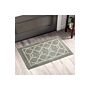 European Geometric Pattern Printed Anti Slip Area Rug Doormat For Home Entrance, Green