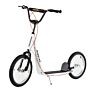 Homcom Teen Kids Stunt Scooter Children Kick Scooter Adjustable Handlebar 2 Brakes Ride On 16 Inch Rubber Tyres White