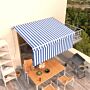 Vidaxl Manual Retractable Awning With Blind 3x2.5m Blue&white