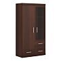 Imperial 2 Door 3 Drawer Glazed Display Cabinet In Dark Mahogany Melamine