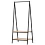 Homcom Clothes Rail, Freestanding Metal Clothes Rack With 2 Tier Storage Shelves For Bedroom And Entryway, 64 X 42.5 X 149 Cm, Black Frame