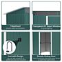 Outsunny Pent Roofed Metal Garden Shed House Hut Gardening Tool Storage W/ Ventilation 260l X 194w X 200h Cm