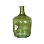 Flower Vase Olive Green Glass 30 Cm Handmade Decorative Narrow Neck Tabletop Home Decoration