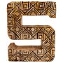 Hand Carved Wooden Geometric Letter S