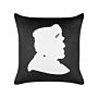 Decorative Cushion Black Velvet 45 X 45 Cm Frankenstein Pattern Square