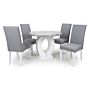 Neptune Round & 4 Randall Silver Grey Dining Set