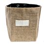 Natural Jute Cotton Gift Bag - Black Lining - Large