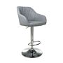 Serena Leather Effect Light Grey Bar Stool