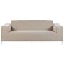 Garden Sofa Beige Fabric Upholstery White Aluminium Legs Furniture Weather Resistant Outdoor