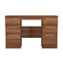 Contrast 6 Drawer Kneehole Desk In Noche Walnut