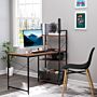 Homcom Computer Desk Pc Table Study Workstation Home Office With 4-tier Bookshelf Storage Metal Frame Wooden Top (walnut & Black)