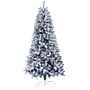 Homcom 6ft Flocked Artificial Christmas Tree With 700 Snow Frosted Tips, Metal Stand, Snowy Hinged Xmas Tree, Blue